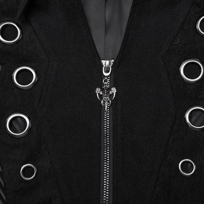 Punk Visual Jacket Men's Black Long