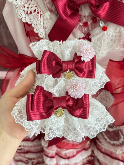 Rosa/Lila/Blau/Rot/Weiß Bowknot Design Handgelenk Manschetten Floral