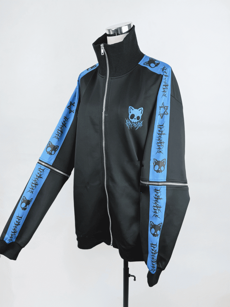 Landmine Skull Embroidered Colors Kei Sleeves | Jacket Detachable Cat in 6