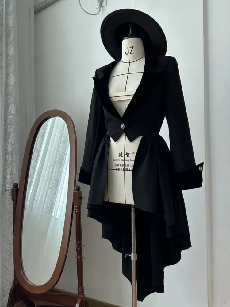 ブラック王子ファッション ゴシックロリータ テールブレザー