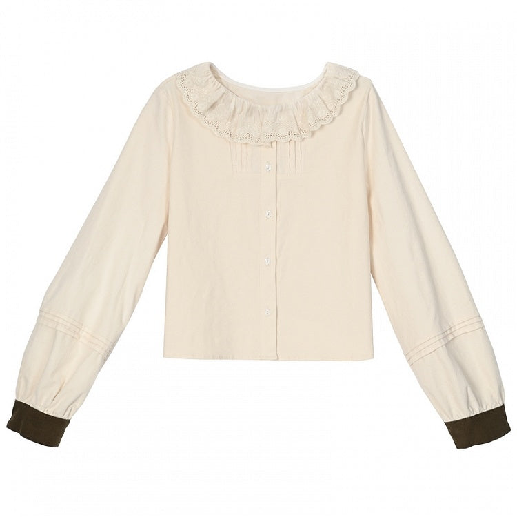 アプリコットラウンドネックブラウス