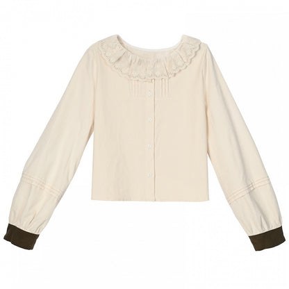 アプリコットラウンドネックブラウス