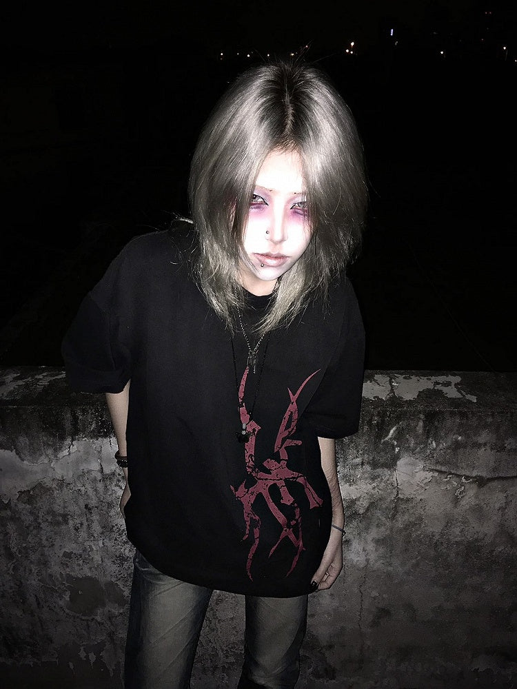 Washed Ghostly Hand T-Shirt with Regular/Fade Black Print