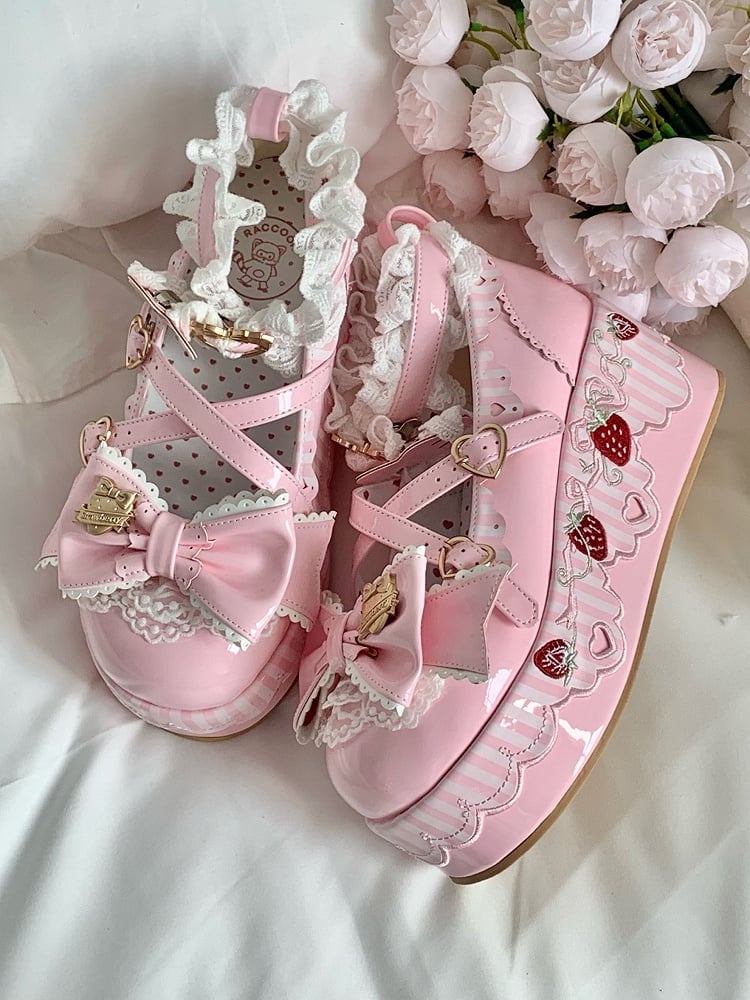 Platform Janes Details Mary Pink PU - Berry in