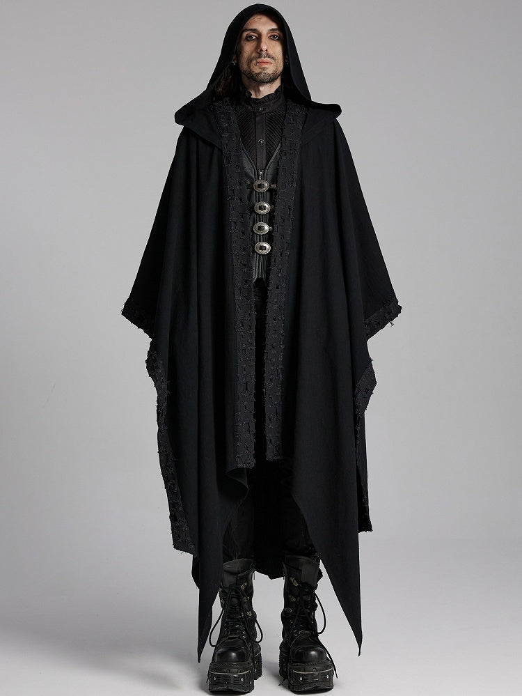 Dark Black Decadent Robe Men's Mage