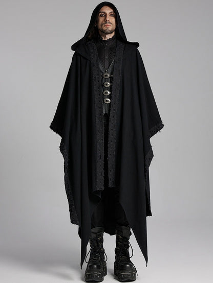 Dark Black Decadent Robe Men's Mage
