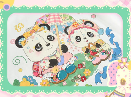 Weißes T-Shirt mit Panda-Print