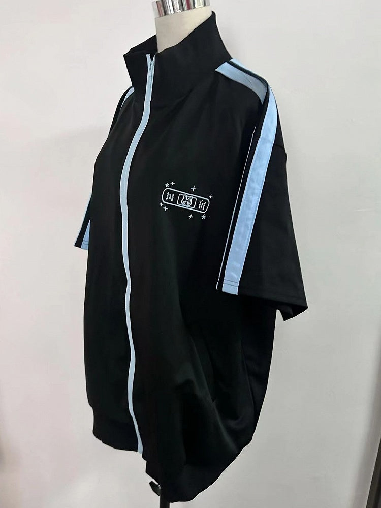 Embroidery And Kaiwai BlackBlue T-shirt Tenshi Star Bunny