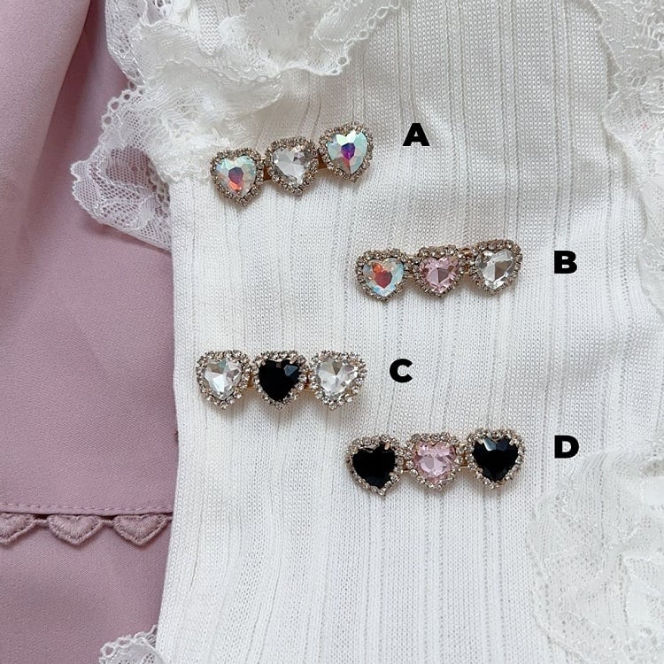 Options Heart Rhinestones Sweet Hairclip 4