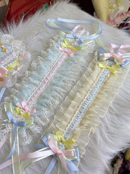 with Candy Lolita and Hairband Bead Lace Bow Accents Sweet Pastel