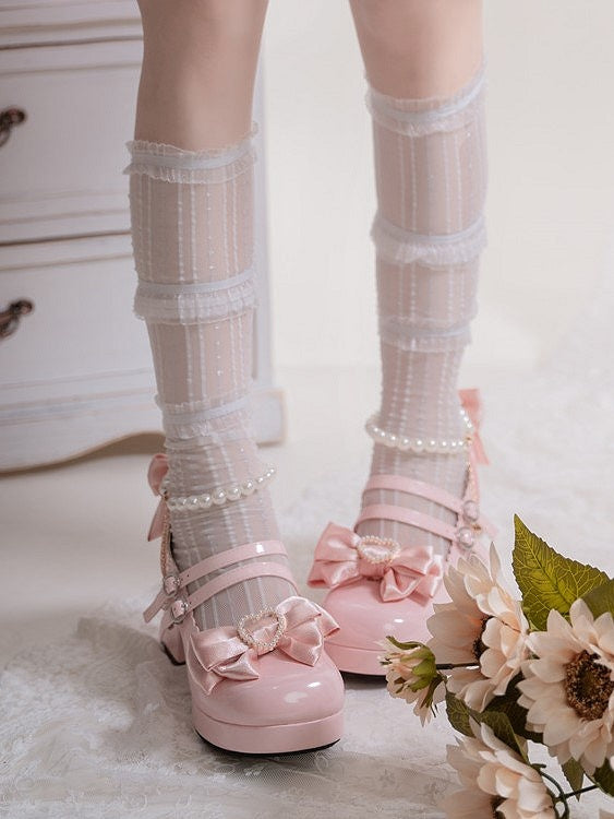 Janes Mary Snap Closure Circular Sweet with Pink Lolita
