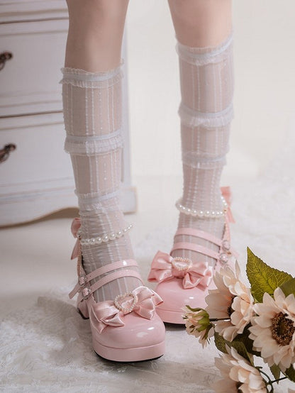 Janes Mary Snap Closure Circular Sweet with Pink Lolita