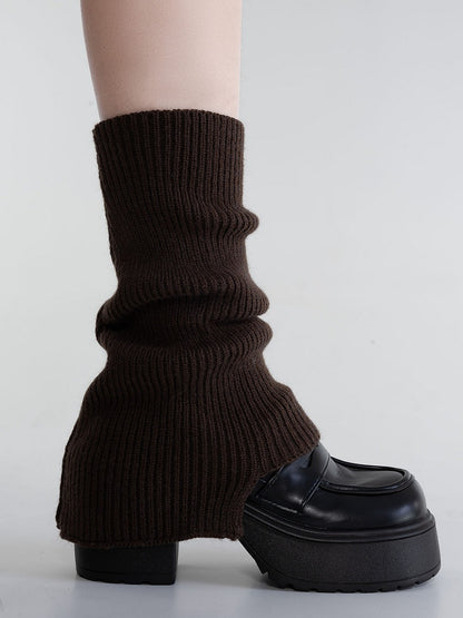 Minimalist Leg Warmers JK Knitted Beige/Brown