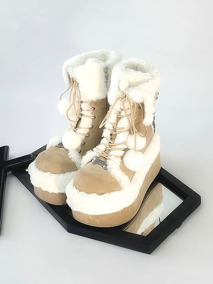 Lining Brown Light Plush Winter with Boots