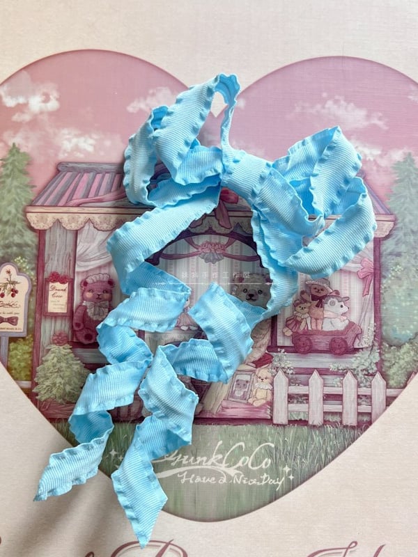 Details Ribbon 9 Twist – Lolita Color Ruffled Bow Hairclip