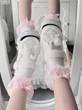 Fluffy Fur Heart-Adorned Winter Bunny Lolita Footwear - Cute Bunny