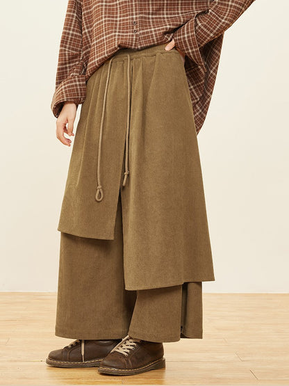 Asymmetrical Cut Pants 3 Wide-leg Design Colors