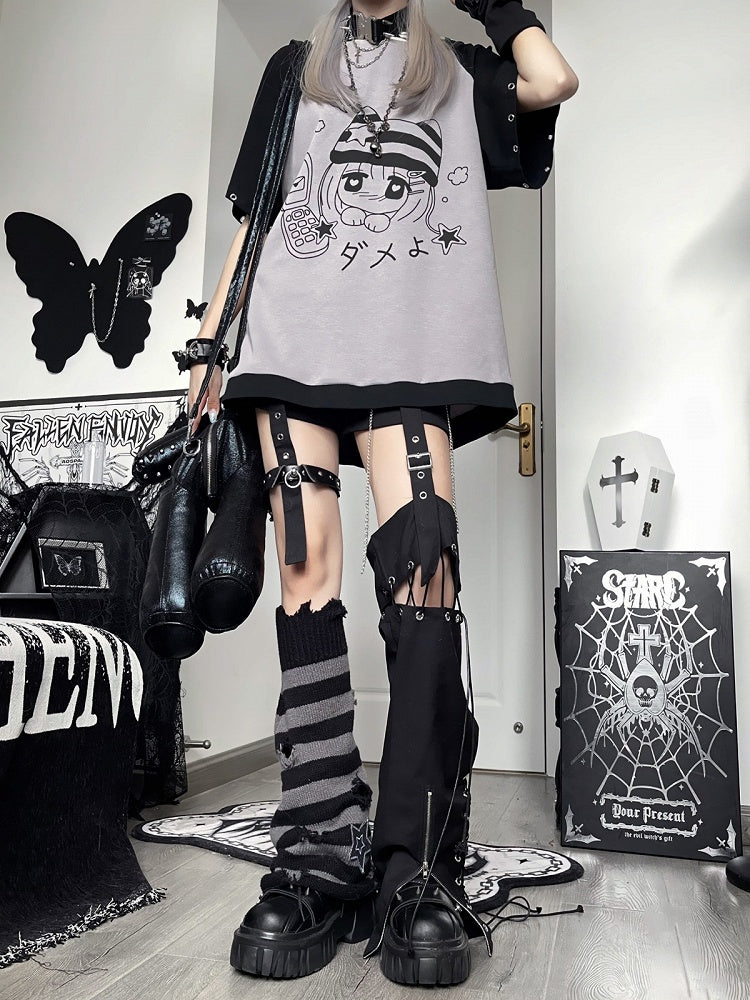 Otaku Cat Ear Striped Hood T-shirt - Killer Bunny