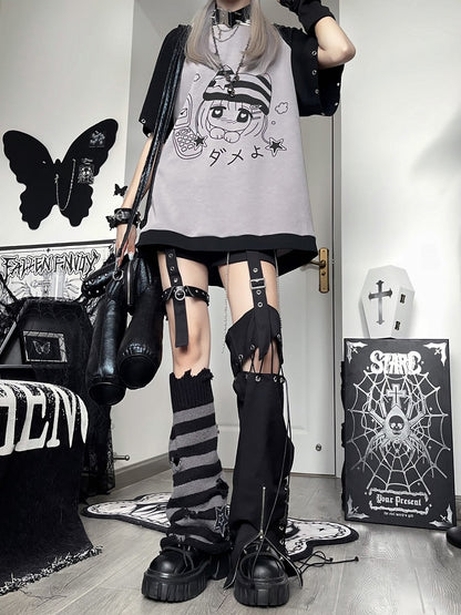 Otaku Cat Ear Striped Hood T-shirt - Killer Bunny