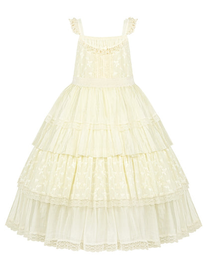 Schmetterlingsrock-Pullover Lolita Elegantes Spitzenkleid mit mehrlagigen Patches