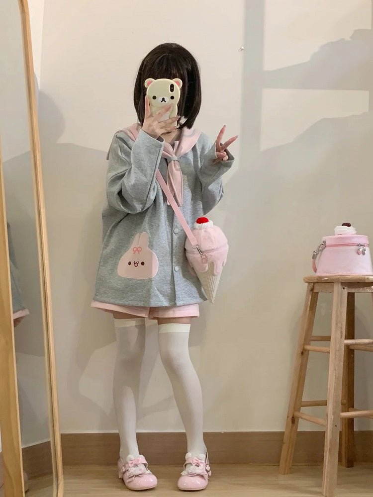 Yume Kawaii Pink Ice Cream-shaped Plush Crossbody Bag