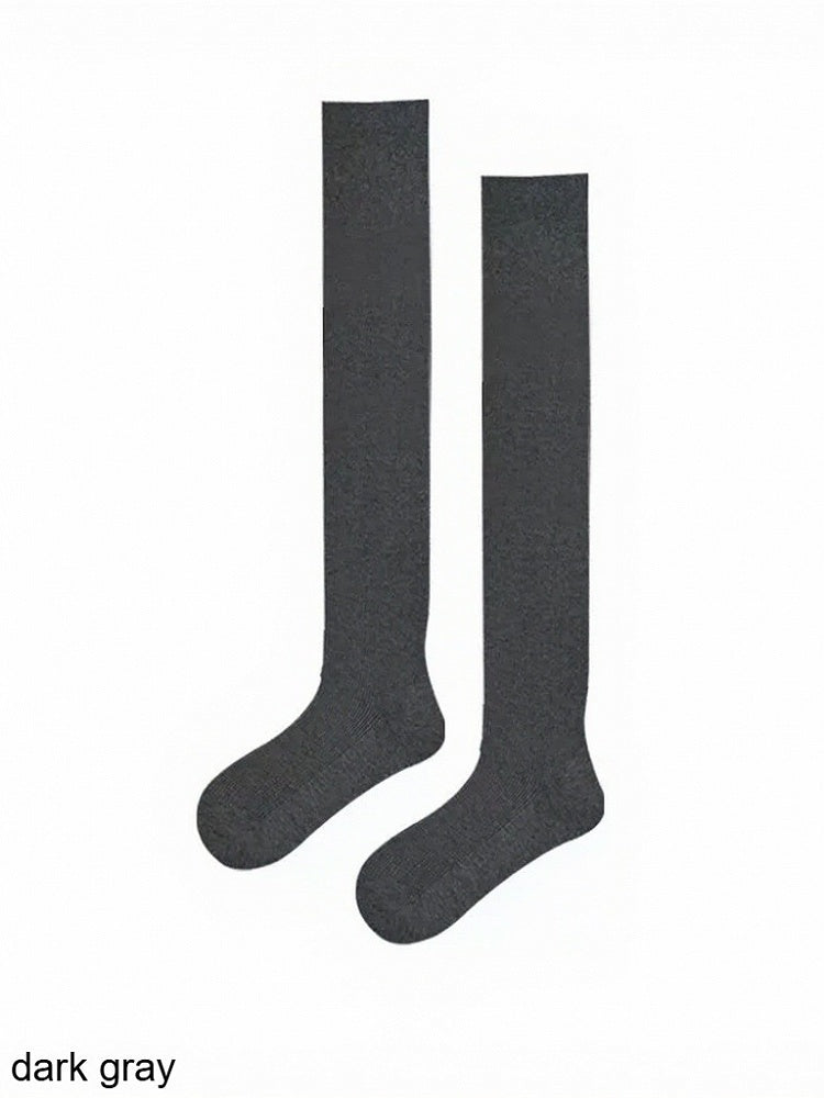 Six-Color Solid Ribbed Overknee Stockings - ModaSwings