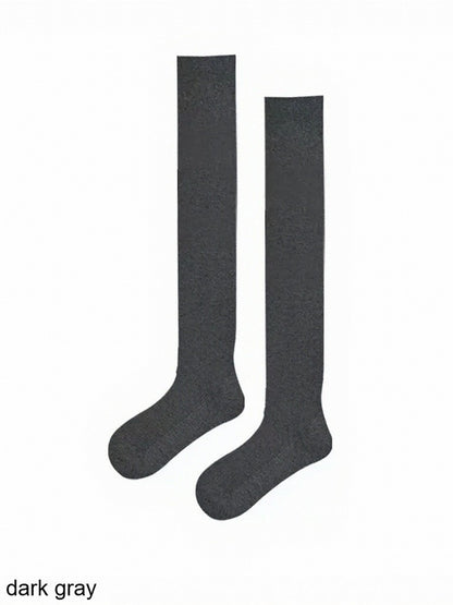 Six-Color Solid Ribbed Overknee Stockings - ModaSwings