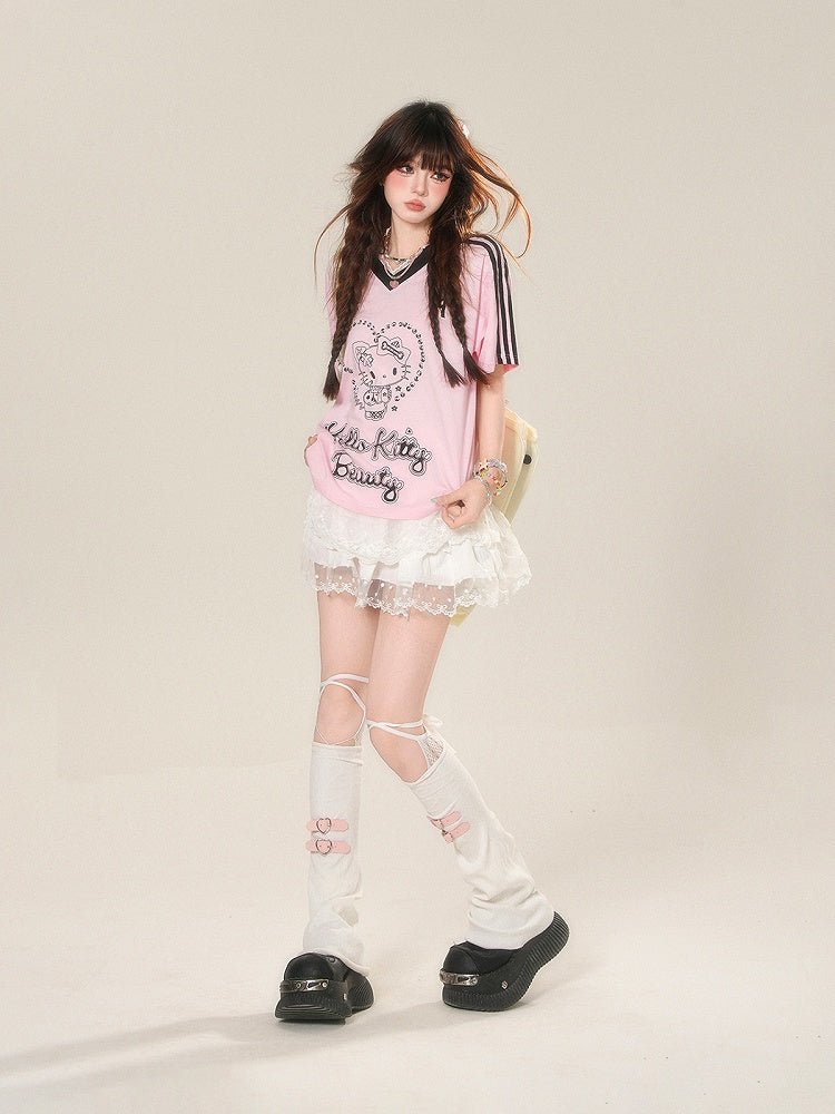 スカート グラマラス ティアード ミニ ウエスト メッシュ ホワイト レーストリム ハイ