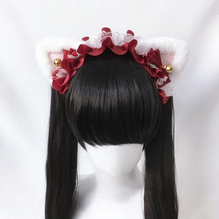 Cat Decorated Bell KC Lace Trim Ear Options 6