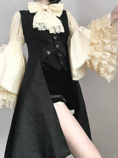 Lace Bell Blouse Layered Lolita Gorgeous Beige Sleeves