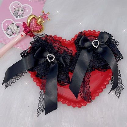 カフス ケイ レース 蝶結び リストトリム ジライ ピンク/ホワイト/ブラック