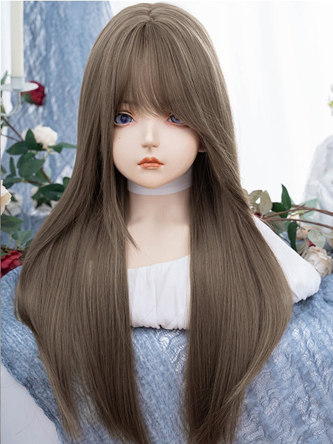 Perücke mit 70 cm langem, braunem Air-Pony