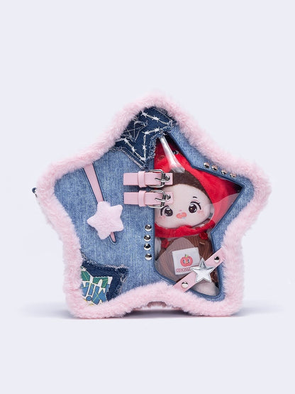 Blue Ita Detail Stud Backpack Trim Star-shaped Plush
