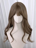 Wig Full Wavy Brown 60CM with Bangs