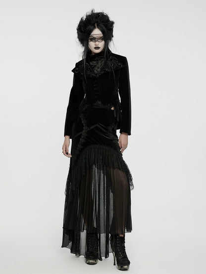 Black Coat Embroidered Goth Exquisite
