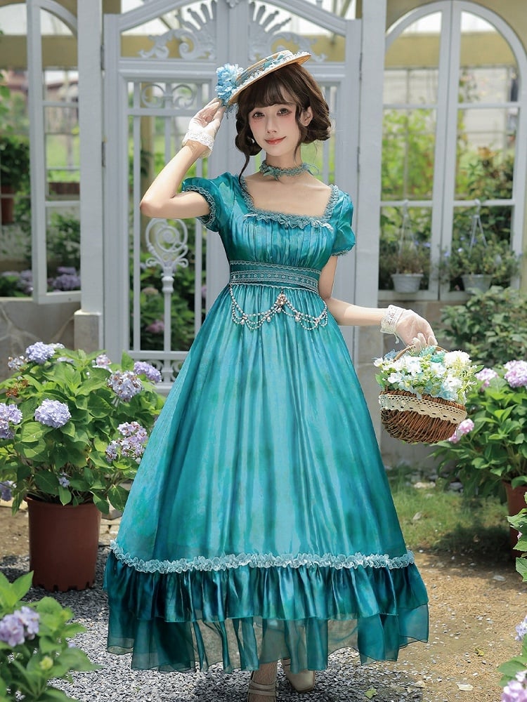 Blue Bow Mini Hat with Lace Trim - With PUJI