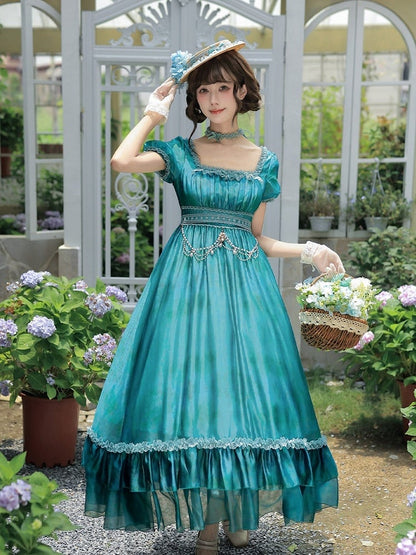 Blue Bow Mini Hat with Lace Trim - With PUJI
