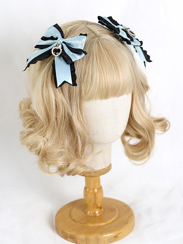 A Pair Letter Bowknot of Jirai 5 Colors Hairclips Ribbon Kei