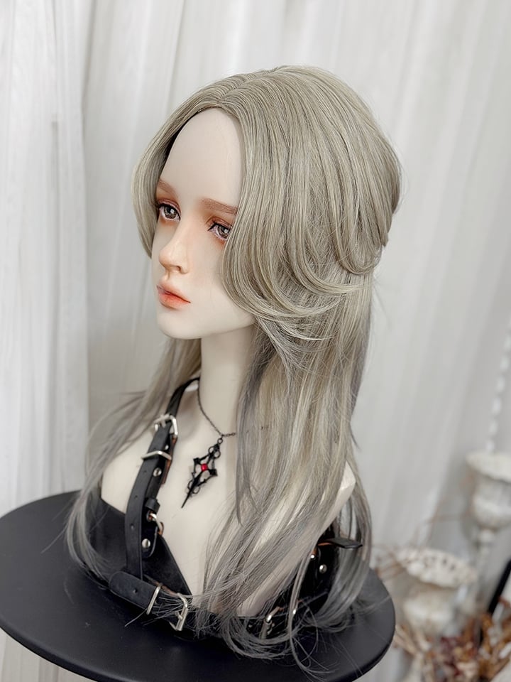 45CM 王子スタイル ウィッグ グレー