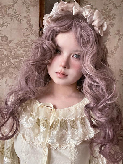 ウィッグ ウェーブ 48CM パープル 長さ ダスティ