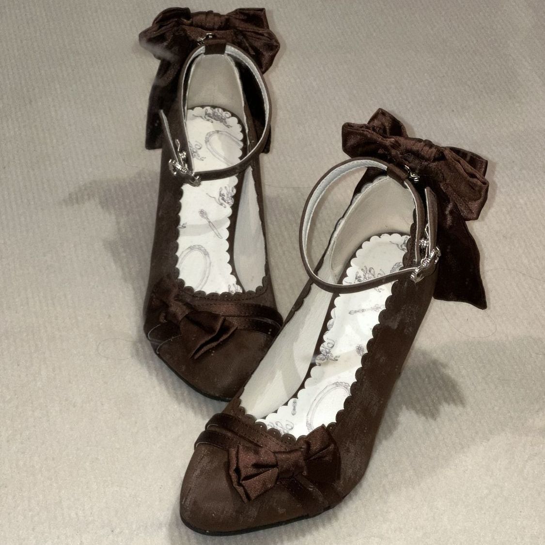 Lolita Satin Stiletto Heels with Bow – Princess Birthday Party Pumps