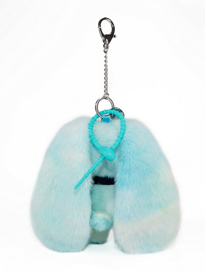 Green/Purple Heart Embroidery Guro - Bunny Kawaii Keychain