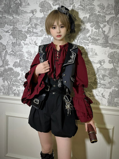 Lolita Waistcoat Pirate Ouji Black Vibes Delicate Embroidery