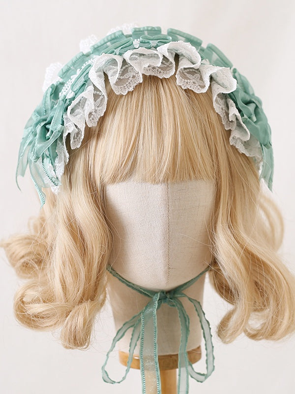 Haarband Bowknot Weiß 7 süße wunderschöne Farben Lolita Spitze