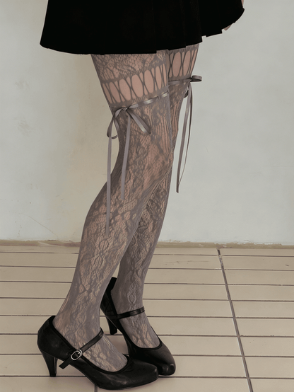 Options Design Color Y2K Bow Tights Ribbon Cut-out 6