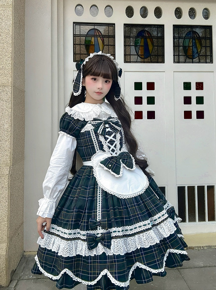 Design Lolita Trim Lace Bear Apron Ear White with