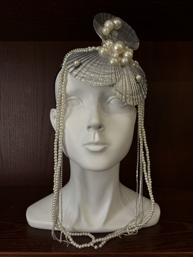 Goth Design Meerjungfrau Muschel und Set Meer Perlen Kette Fee Kopfschmuck