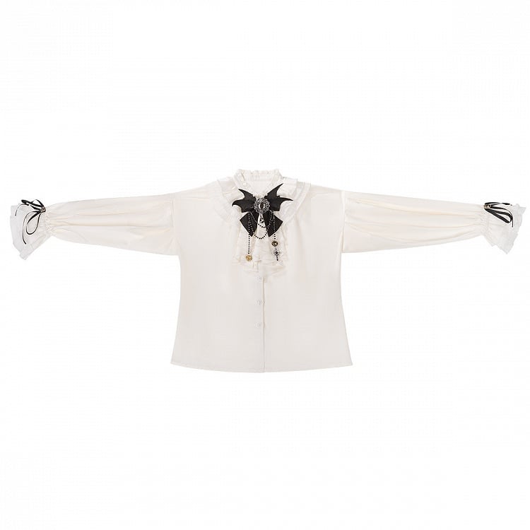 Waist Ouji Overall Black Waistcoat Bunny + Shorts Split-Tail High Lolita Hooded Ear Shirt