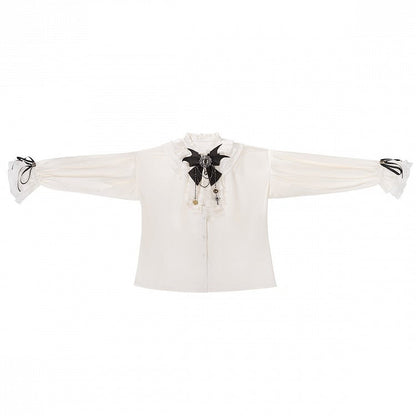 Waist Ouji Overall Black Waistcoat Bunny + Shorts Split-Tail High Lolita Hooded Ear Shirt