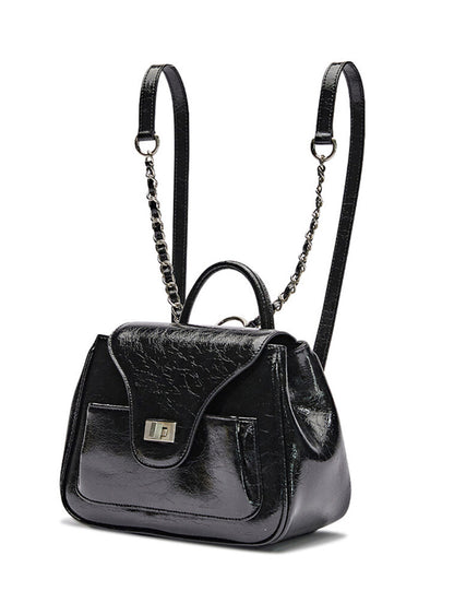 Black Chic Charm With Rectangular HandbagBackpack Heart